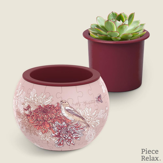 Singing Birds and Flowers - Puzzle Pot