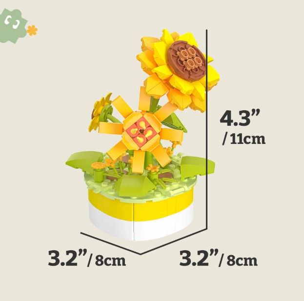 Sunflower -Mini Bricks Potted Flower