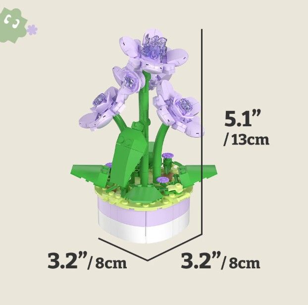 Violet - Mini Bricks Potted Flower