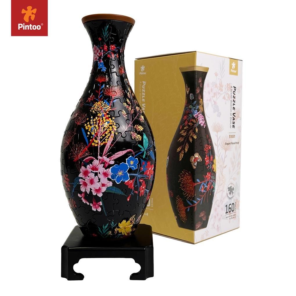 Elegant Floral Print Puzzle Vase S1031