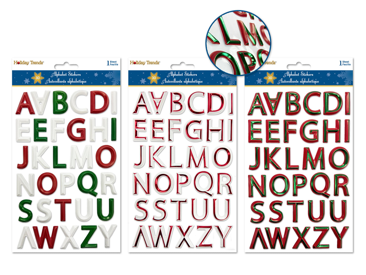 Holiday Stickers: 5.7"x9.8" 3D Alpha PVC