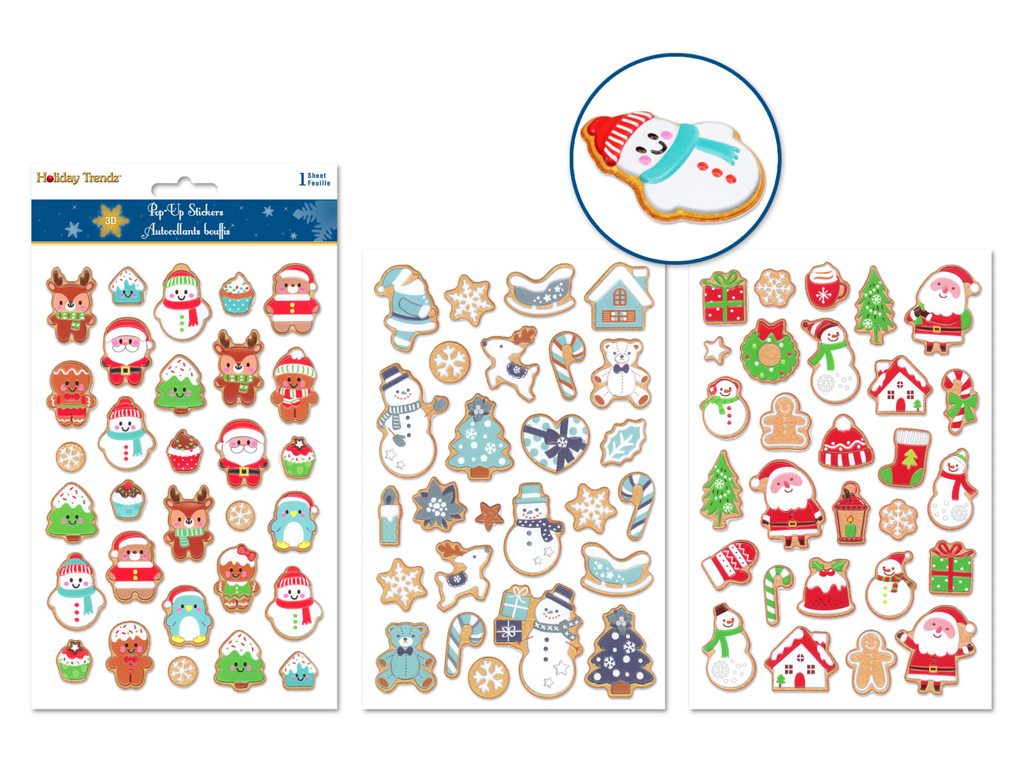 Holiday Sticker: 5.5"x8.3" 3D Puffy Texture Effects Mini Icons