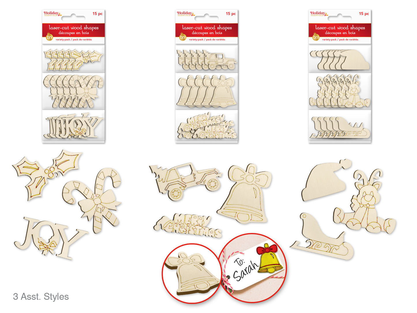 Holiday Wood: DIY Mini Wood Laser Cut-Outs Holiday Icons