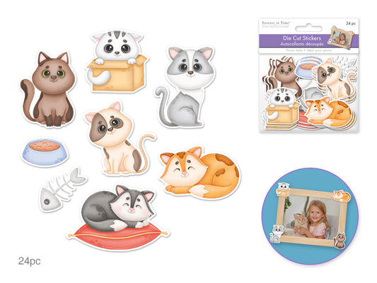Paper Craft Emb: Self-Adhesive Die Cuts 24pc  Cat Life