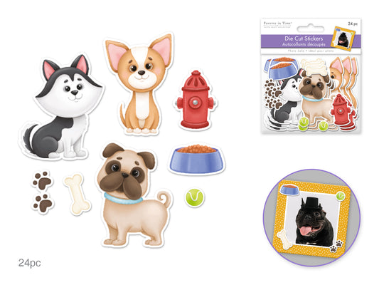 Paper Craft Emb: Self-Adhesive Die Cuts 24pc  Dog Life