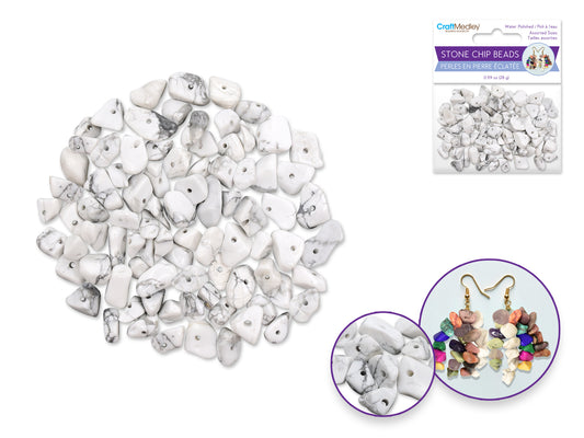 Craft Medley: Polished Stone Chip Beads 5-8mm 28g  Marble