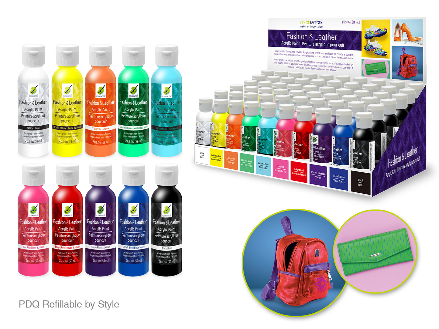 Color Factory: 2oz Fashion & Leather Acrylic Paint