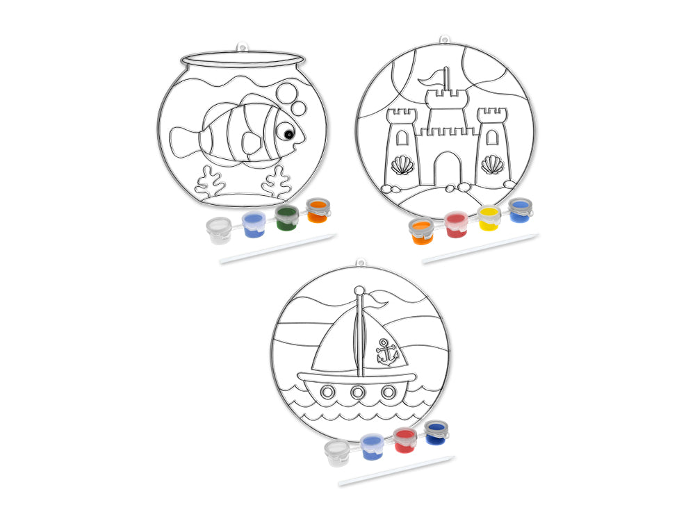 Krafty Kids Kit: 3D DIY Large Suncatcher w/4 Paints&Applctr Beach Life
