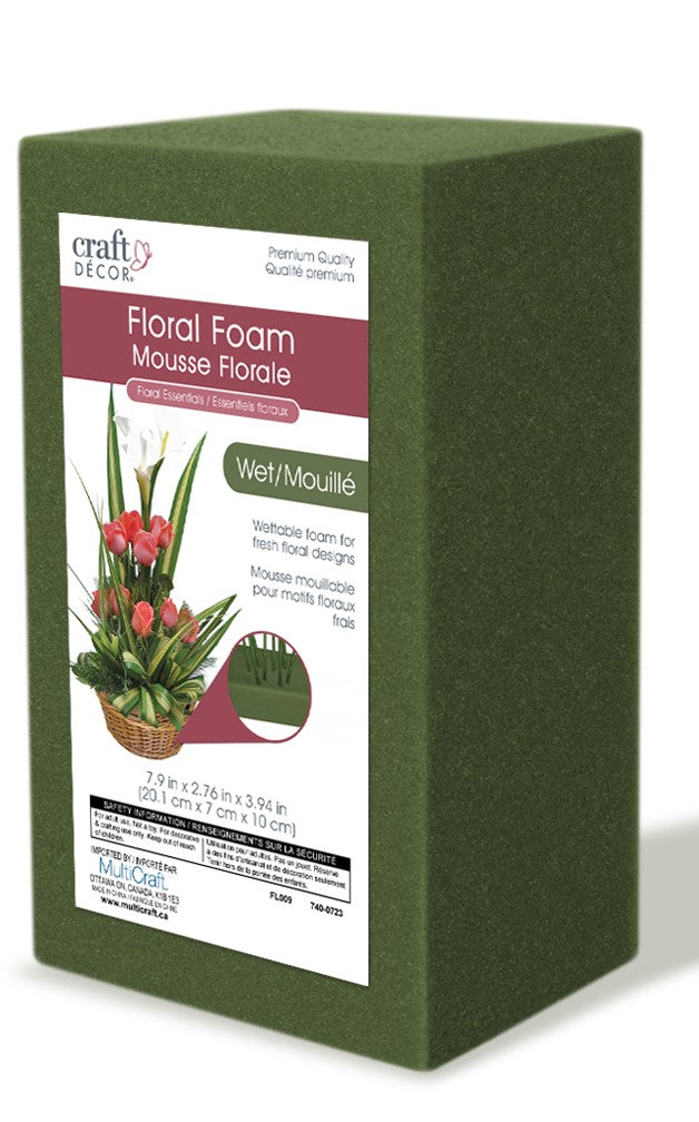 Floral Foam: For Wet/Dry Assorted 7.9x2.76x3.94" Shrinkwrapped
