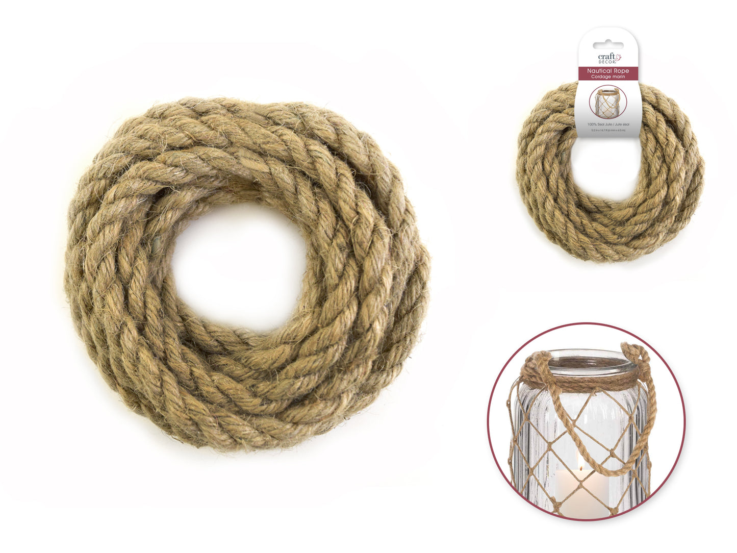 Craft Decor: Nautical Rope Jute Braided 10mm x 2.8m