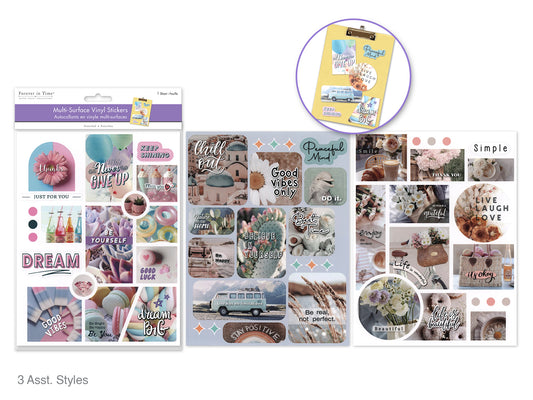 Paper Craft Sticker: 7.1x11.2" Vinyl Multi-Surface Decor Stk  Inspiration