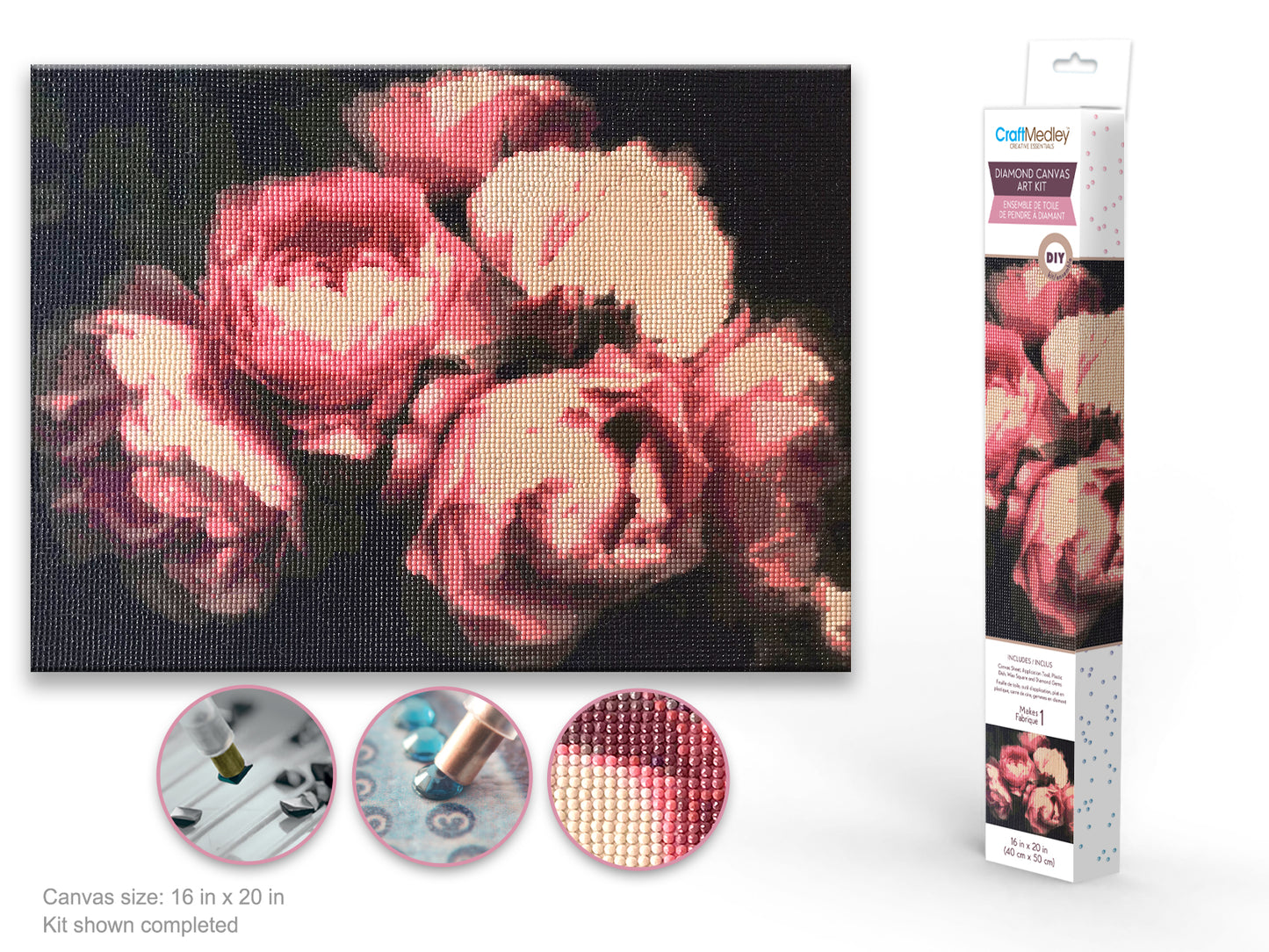 Craft Medley Kit: Diamond Painting Art Kit 15.8"x19.7" w/Gems+Tool+Tray