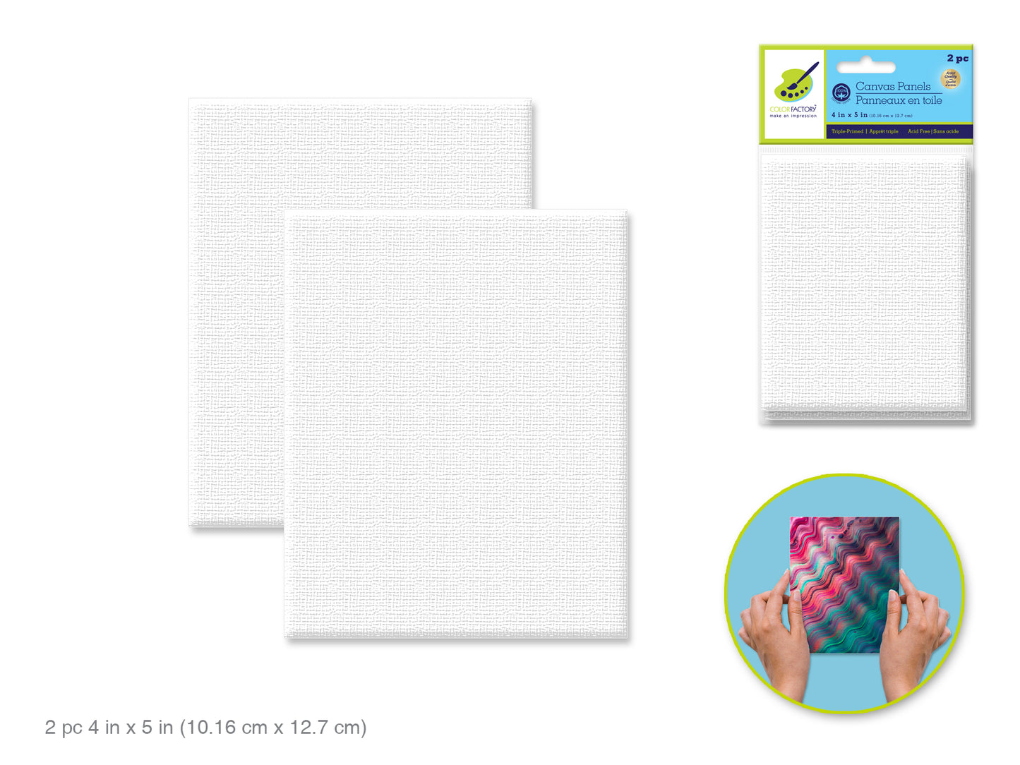 Canvas Panels Primed: 4"x5" 2/pk Artist Quality