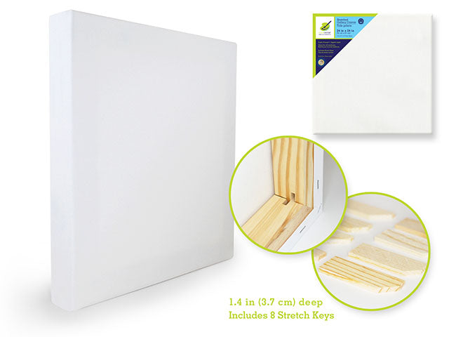 Stretch Artist Deep Canvas: Square 24"x24" (3.7cmD) Primed Back-Stapled