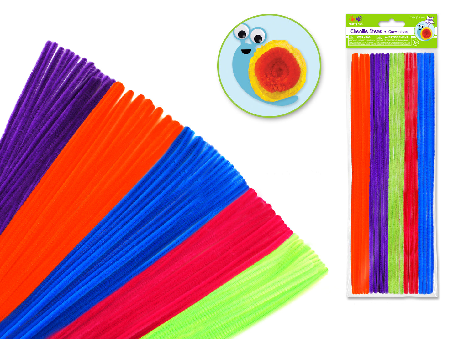 Chenille Stems: 6mmx30cm 100/pk Pipe Cleaners  Glamour Mix