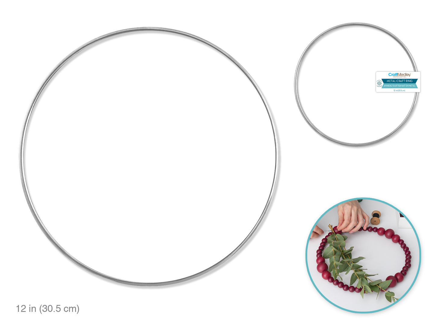 Craft Medley: Metal Ring 12" 1pc Galvanized