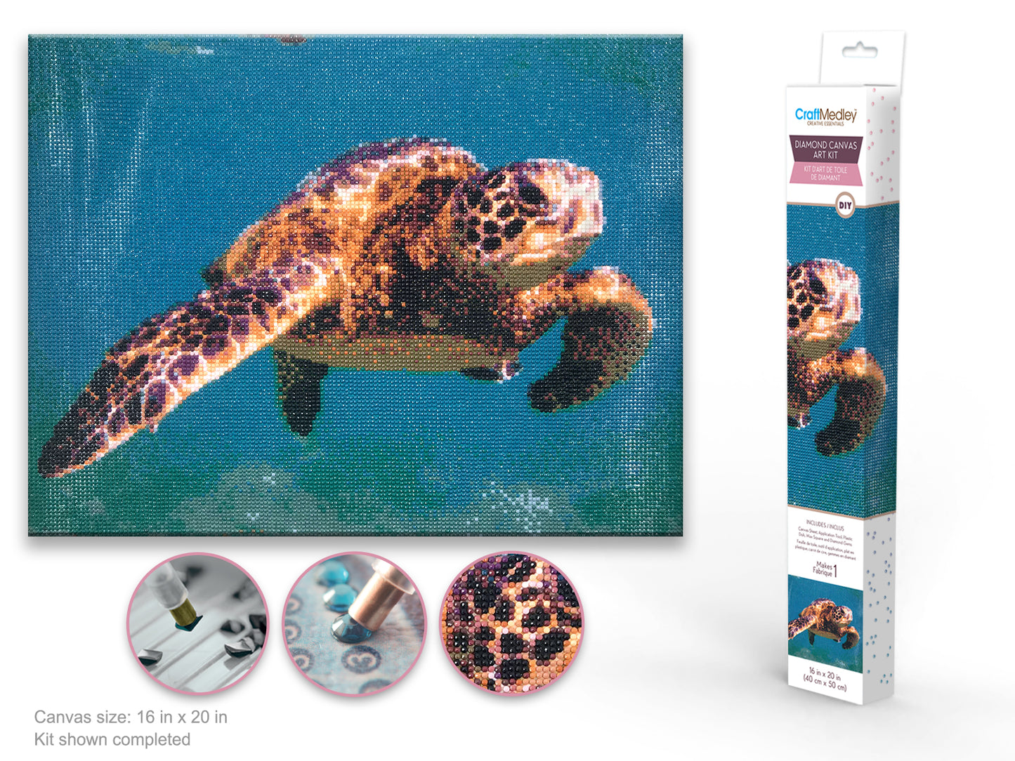 Craft Medley Kit: Diamond Painting Art Kit 15.8"x19.7" w/Gems+Tool+Tray