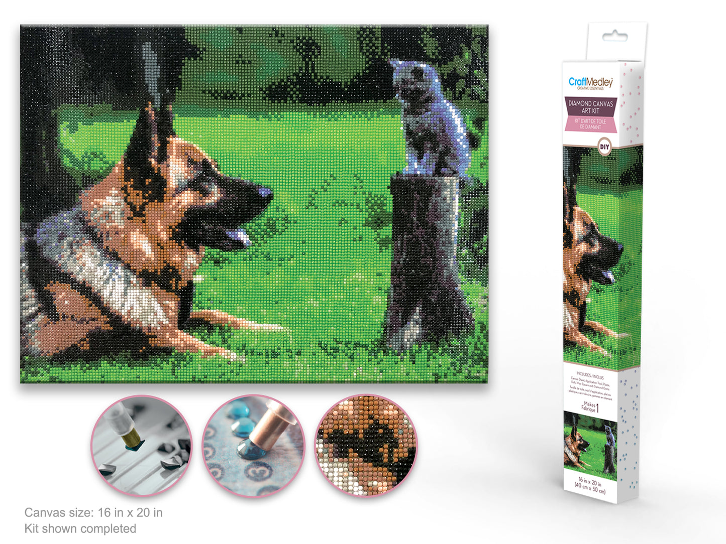 Craft Medley Kit: Diamond Painting Art Kit 15.8"x19.7" w/Gems+Tool+Tray