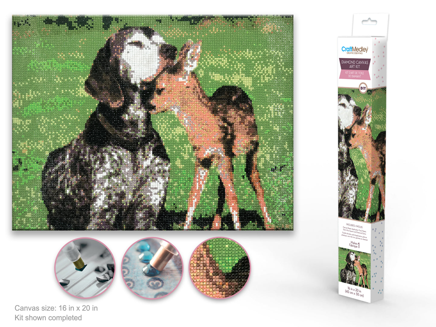 Craft Medley Kit: Diamond Painting Art Kit 15.8"x19.7" w/Gems+Tool+Tray