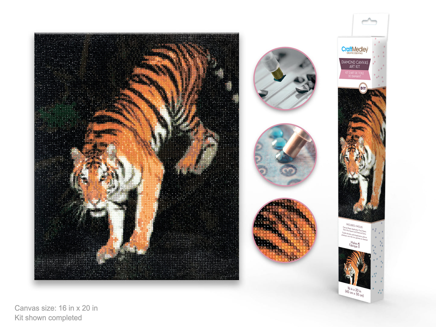Craft Medley Kit: Diamond Painting Art Kit 15.8"x19.7" w/Gems+Tool+Tray