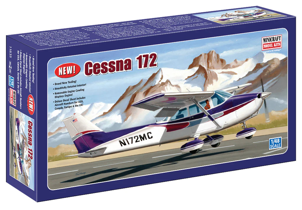 Minicraft 1/48 Cessna 172 Skyhawk High-Wing Aircraft Kit