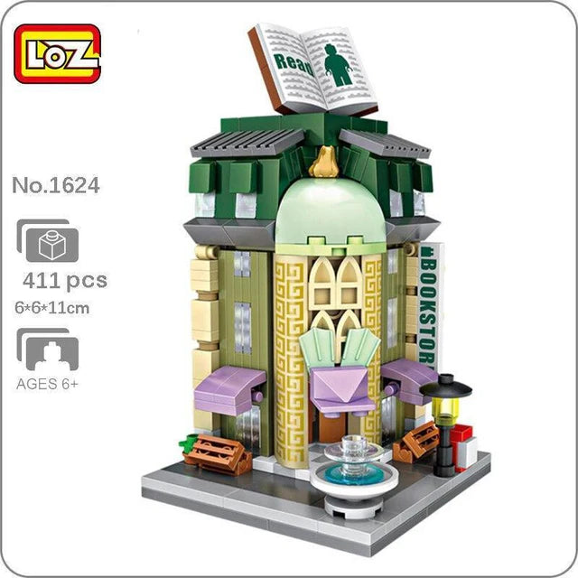 Book Store | LOZ 1624 Mini Block Building Bricks Set Mini Street