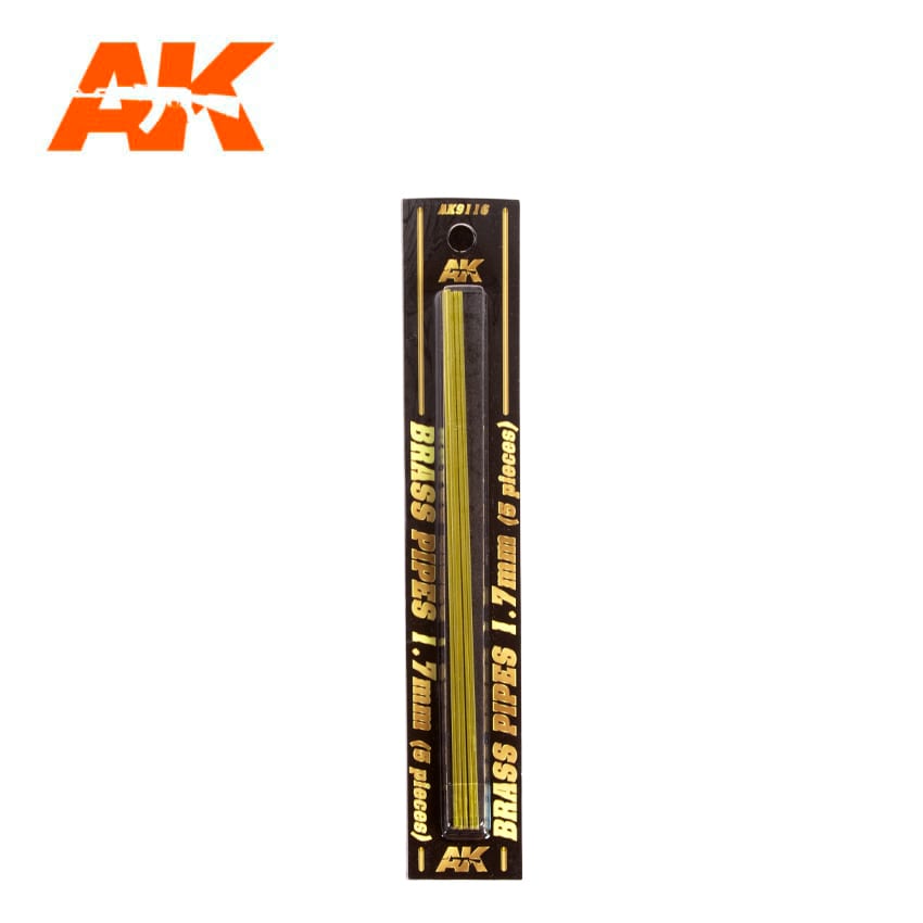AK Interactive BRASS PIPES 1.7mm, 5 units