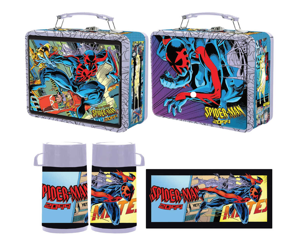 Free Comic Book Day 2024 Tin Titans Spider-Man 2099 Previews Exclusive Lunch Box With Beverage Container