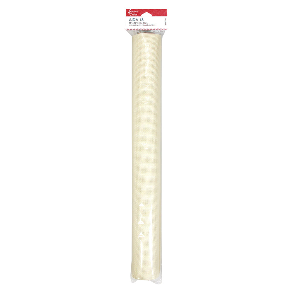 STITCHERS' CHOICE Cotton 18ct Aida 38.1 x 45.7 cm (15″ x 18″) - Antique White
