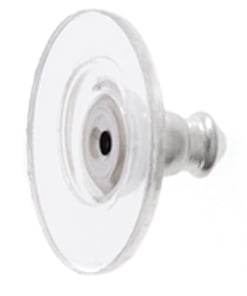 Earring Barrel Nickel Color Clutch w/Plastic Disc 12x6mm