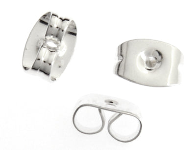 Earring Butterfly Clutch 6x3mm Silver LF/NF