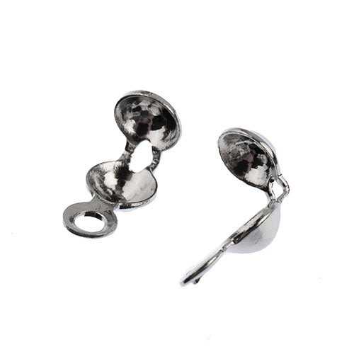 Bead Tip Cap Connector 1 Ring 3.5x1.7mm Nickel Color LF/NF Clamshell