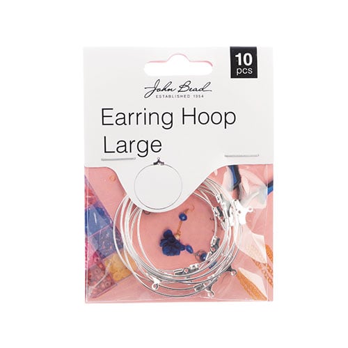 Must Have Findings - Earring Hoop Large (apx 38mm) Silver 10pcs