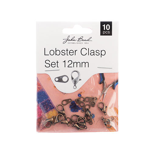 Must Have Findings - Lobster Clasp Set 12mm Antique Copper 10pcs
