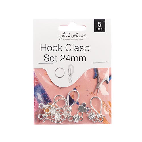 Must Have Findings - Hook Clasp Set 24mm Silver 5pcs