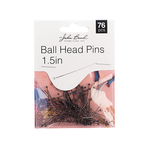 Must Have Findings - Ball Head Pins 1.5in 24ga (0.02) Antique Copper 76pcs