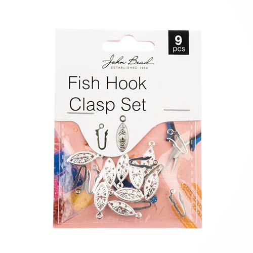 Must Have Findings - Fish Hook Clasp Set 6x20mm Silver 9pcs