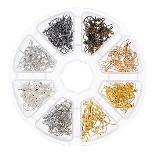 Findings - Assortment Round 8 Slots Earwires 240pcs