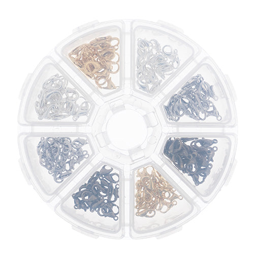 Findings - Assortment Round 8 Slots Lobster Clasps 160pcs