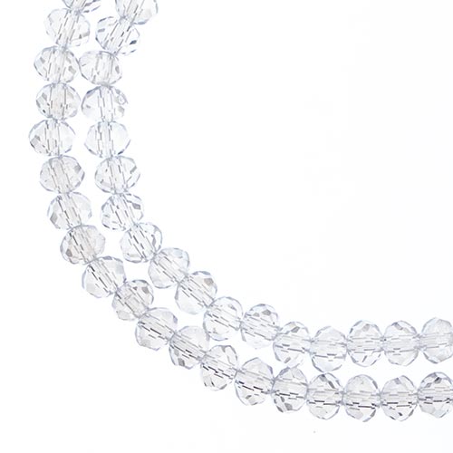 Crystal Lane DIY Rondelle 2 Strand 7in (apx110pcs) 3x4mm Transparent Crystal AB