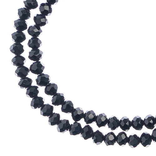 Crystal Lane DIY Rondelle 2 Strand 7in (apx110pcs) 3x4mm Opaque Black