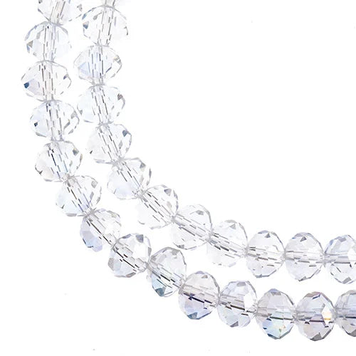 Crystal Lane DIY Rondelle 2 Strand 7in (apx78pcs) 4x6mm Transparent Crystal AB