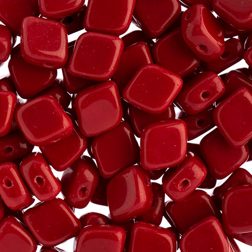 Czech Bead Rhombus 2Hole 10x8mm Coral
