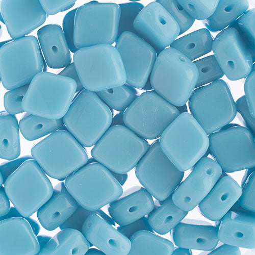 Czech Bead Rhombus 2Hole 10x8mm Turquoise Blue