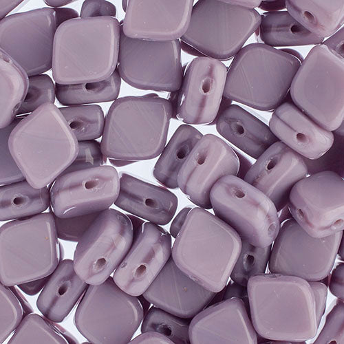 Czech Bead Rhombus 2Hole 10x8mm Purple Silk