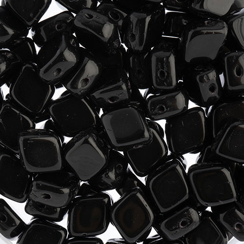 Czech Bead Rhombus 2Hole 10x8mm Black