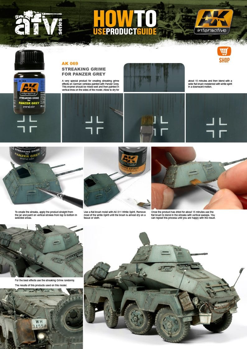 AK Interactive Streaking Grime For Panzer Grey Vehicles
