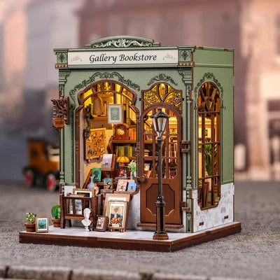 CUTEBEE DIY Miniature House Gallery Bookstore