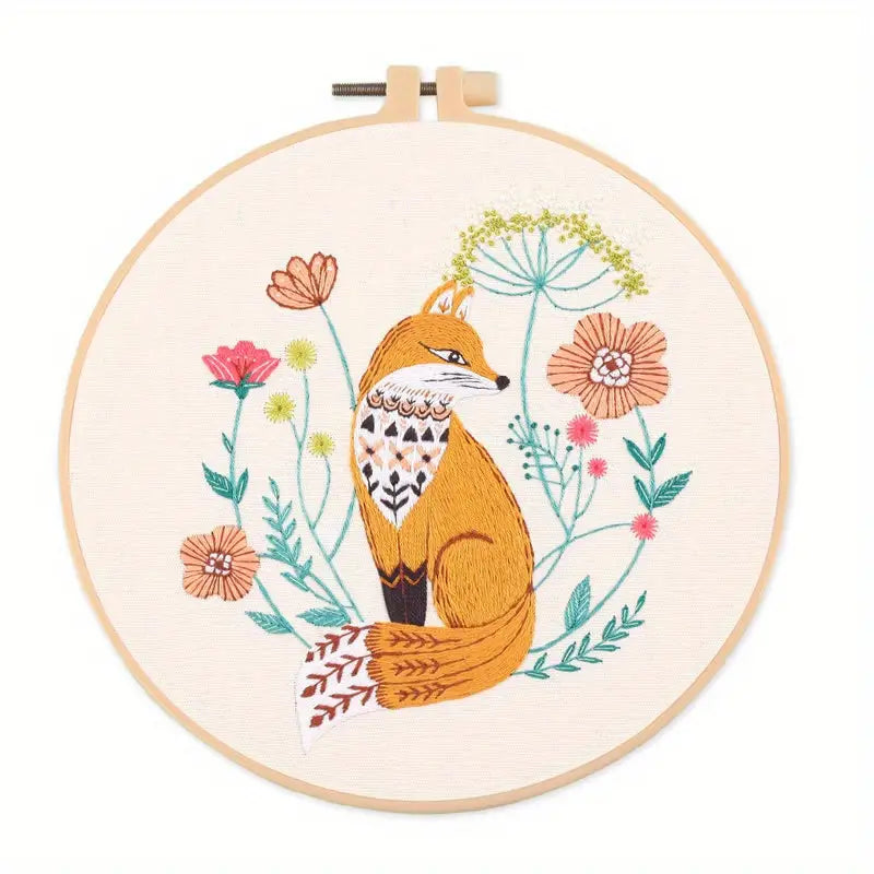 Embroidery Kits, Starter Kit with Fox