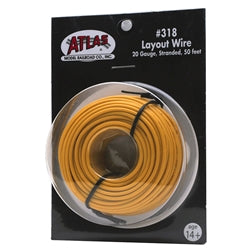 Atlas 318 Layout Wire 20 Gauge Stranded 50 feet Yellow